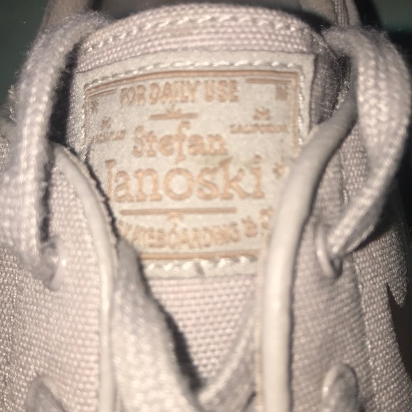 white and gold janoskis